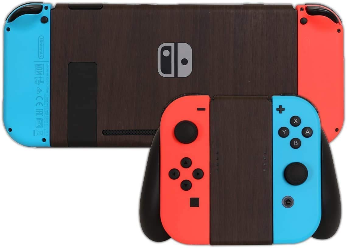 Amazon.co.jp: Nintendo Switch 本体用 スキンシール 木目調 ダーク